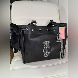 NWT Juicy Couture Crown Tote Black “Daydreamer” Bag